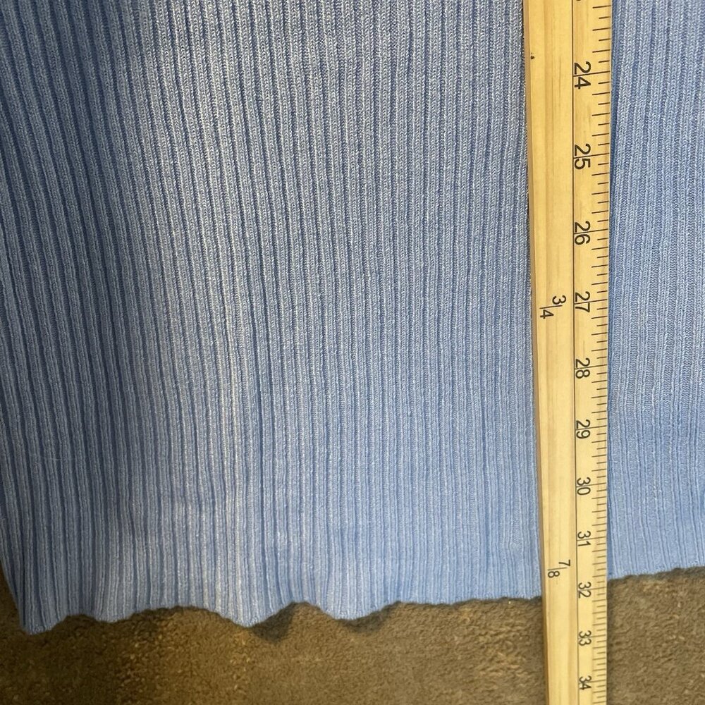 H&M Dress Womens Medium Light Blue Ribbed Knit Racer Back Sleeveless Knee Tank - Picture 6 of 6